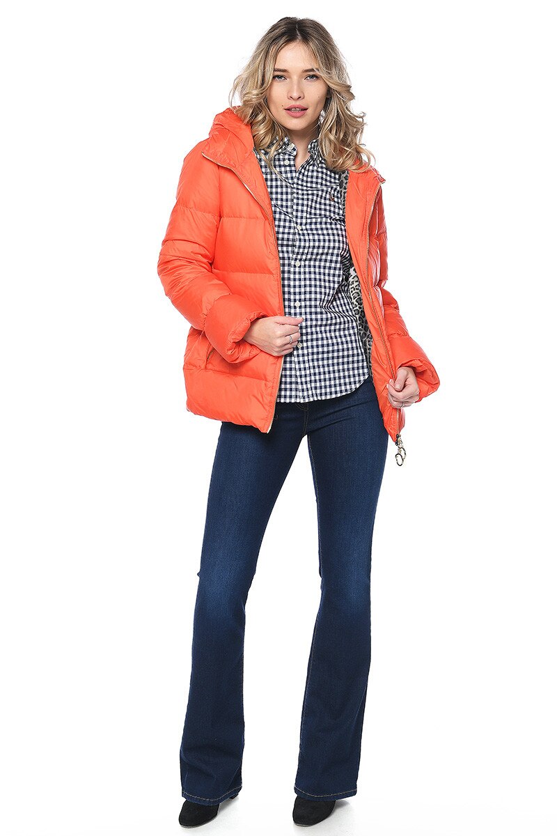 Jacheta cu gluga Roberto Cavalli Class, portocalie