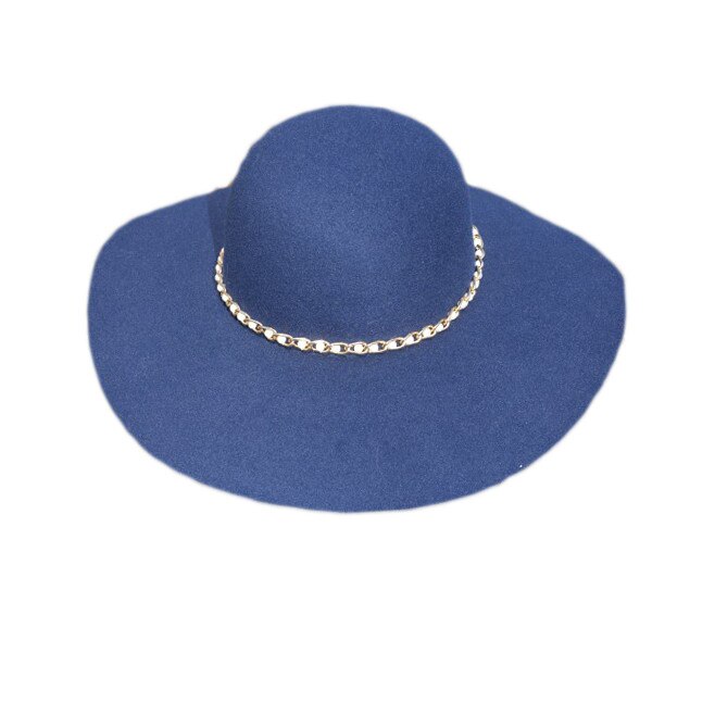 Palarie chic din material de calitate, cu sirag de margele, Exclusive, bleumarin,universala