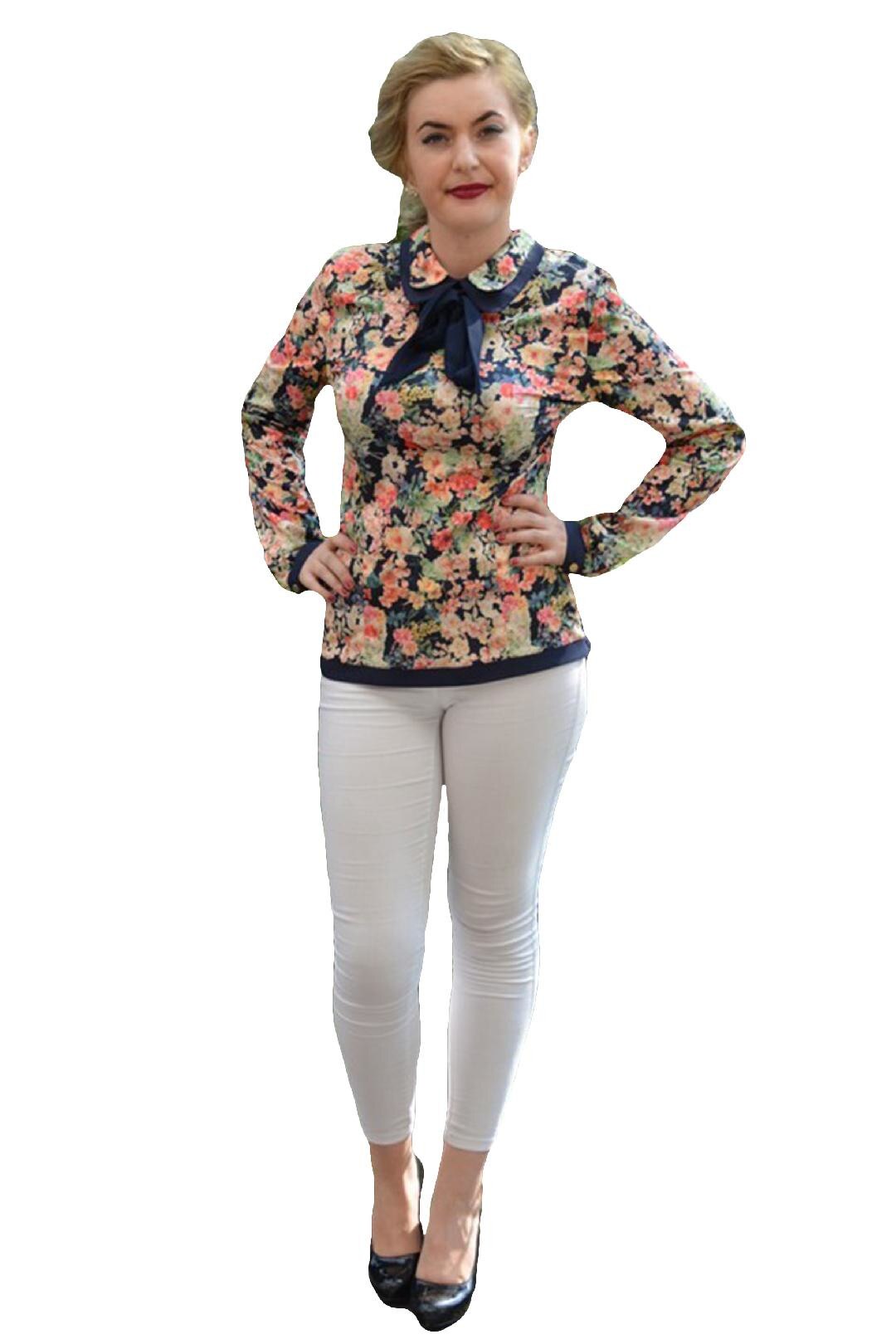 Bluza rafinata cu flori,D&J Exclusive, Multicolor