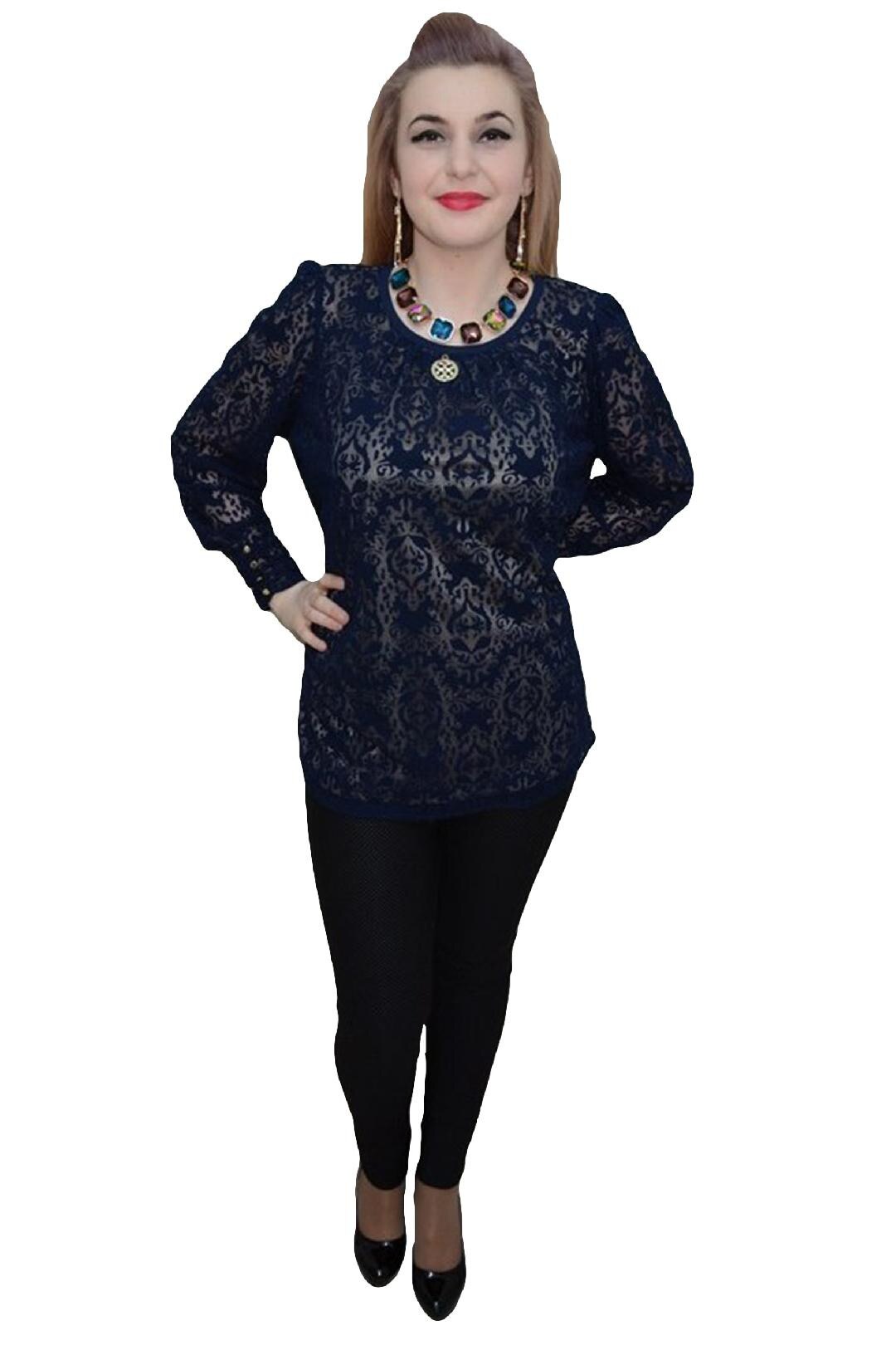 Bluza tinereasca cu design vintage, D&J Exclusive, Albastru marin