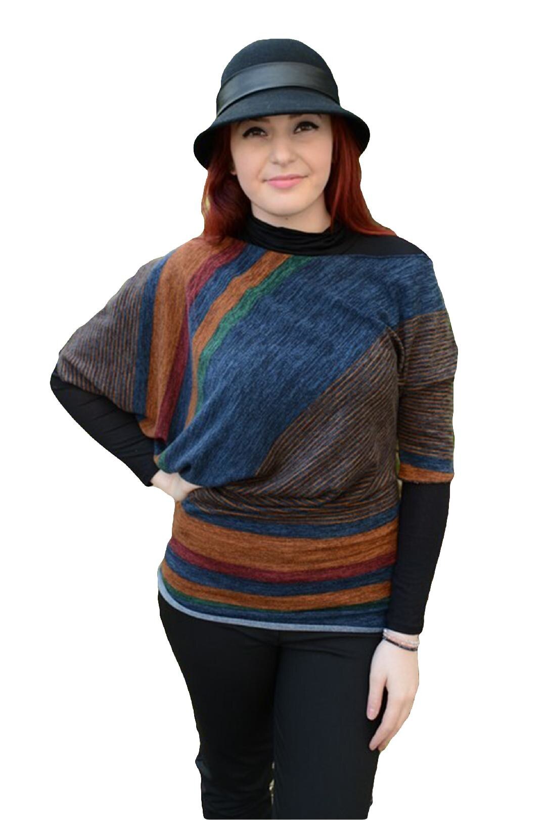 Bluza cu design deosebit, D&J Exclusive,, Multicolor