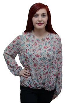 Bluza lejera cu flori, D&J Exclusive, Bej Bluza lejera cu flori, D&J Exclusive, Bej