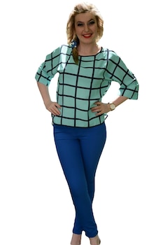 Bluza asimetrica, design interesant, crapatura, D&J Exclusive,, Turcoaz Bluza asimetrica, design interesant, crapatura, D&J Exclusive,, Turcoaz