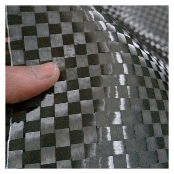 Textil anyag, 12K szénszálas szövet, 200gsm, nyújtott, 30x100cm vagy 50x100cm, fekete