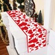 YANYXR BCS3146336 asztali futó, kötött csipke szív mintával Valentin-napra, piros/fehér, 1 db