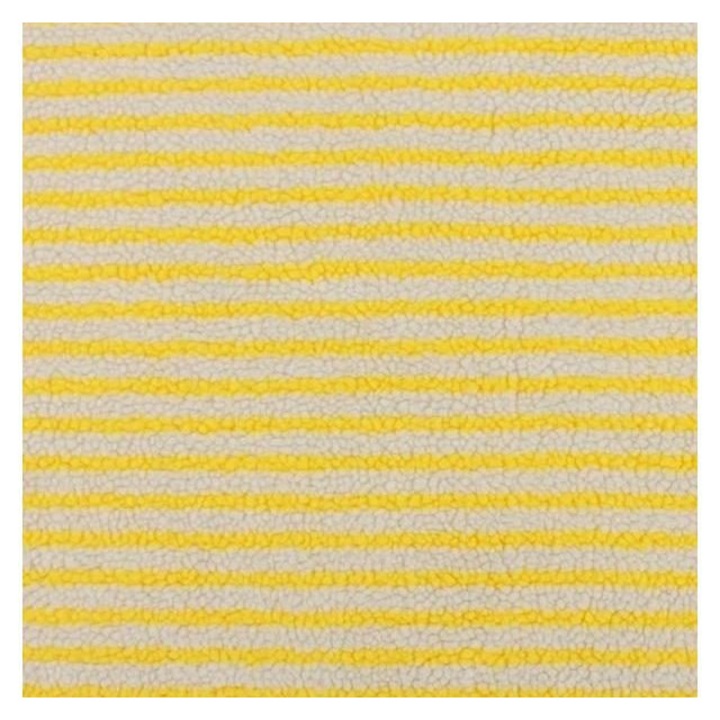 Anyag: báránygyapjú textil, jacquard csíkos, sárga, 160x45cm