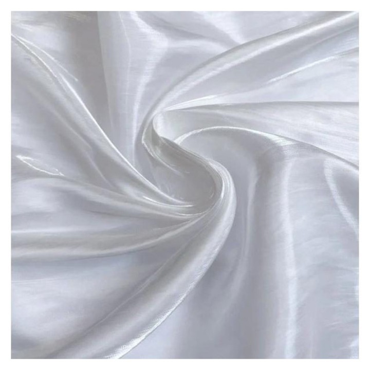 Szatén organza textil anyag, irizáló fehér, 150x100cm, szakadásálló