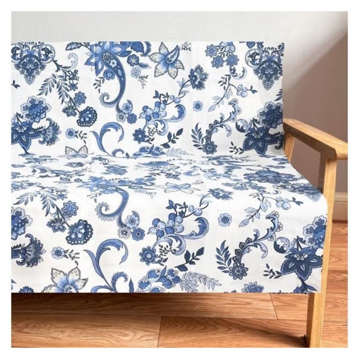 Textil anyag pamut vászon 2.4m széles, virágmintás, 100x240cm