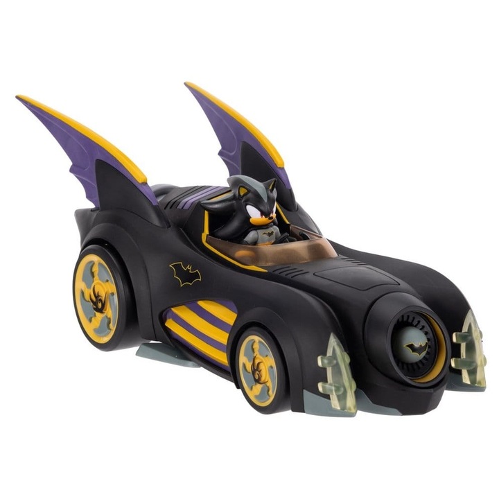 Артикулирана фигурка Shadow Batman с превозно средство Batmobil DC x Sonic - The Hedgehog 6 см