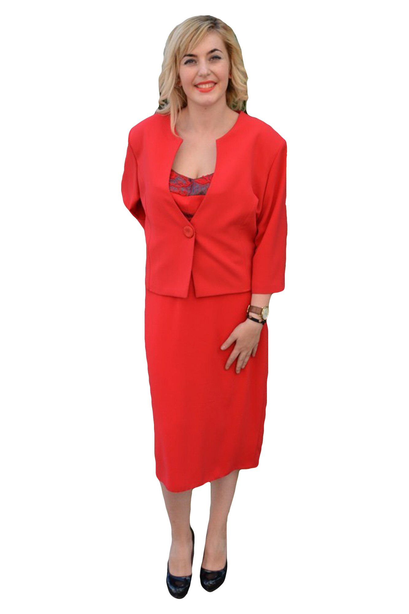 Costum deosebit, pentru ocazii speciale, D&J Exclusive, Rosu