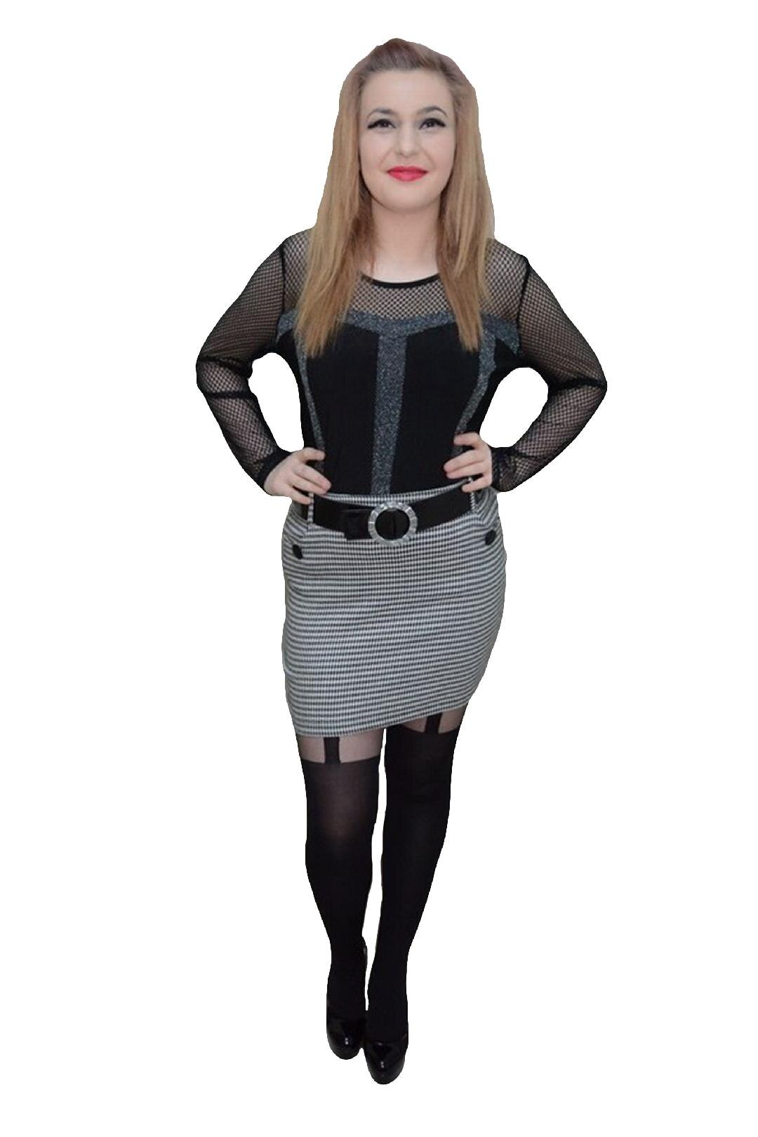 Fusta moderna, D&J Exclusive, Alb/Negru