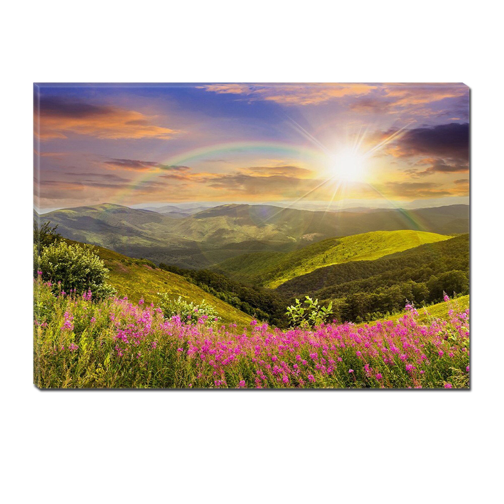 Tablou DualView Startonight Curcubeu si Soare, Peisaje,Luminos in intuneric, 70 x 100 cm