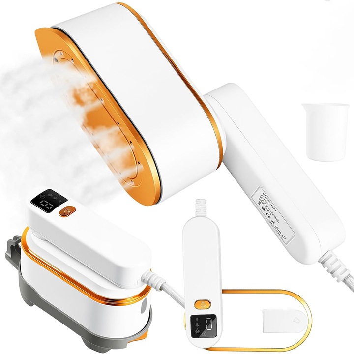 Fier de calcat cu aburi Johgee 1200W, 3 moduri, alb, 16.5x7.4x10cm