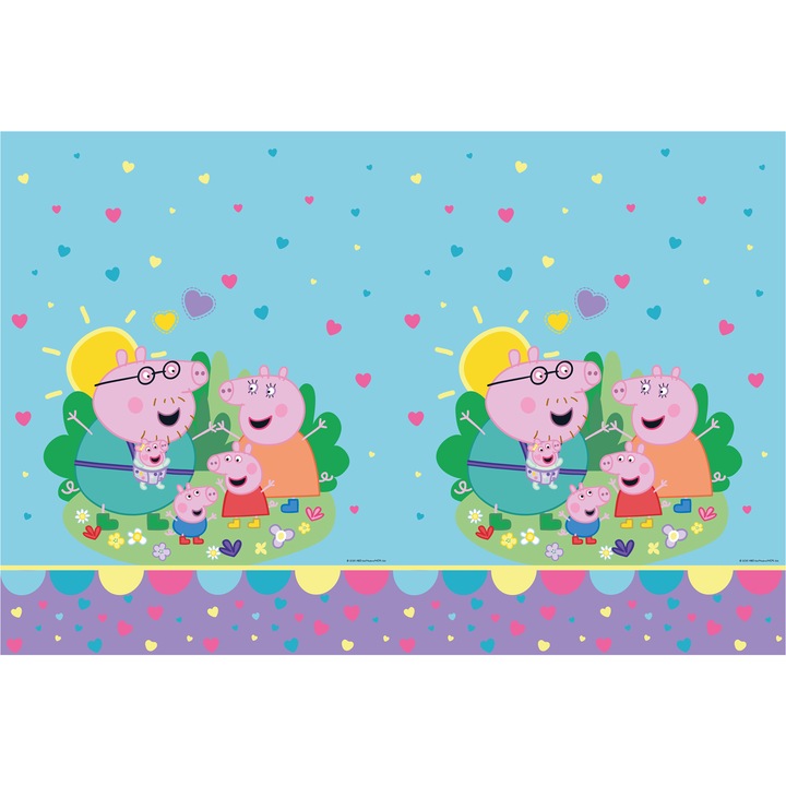 Procos Peppa Pig újrafelhasználható asztalterítő 120x180cm többszínű