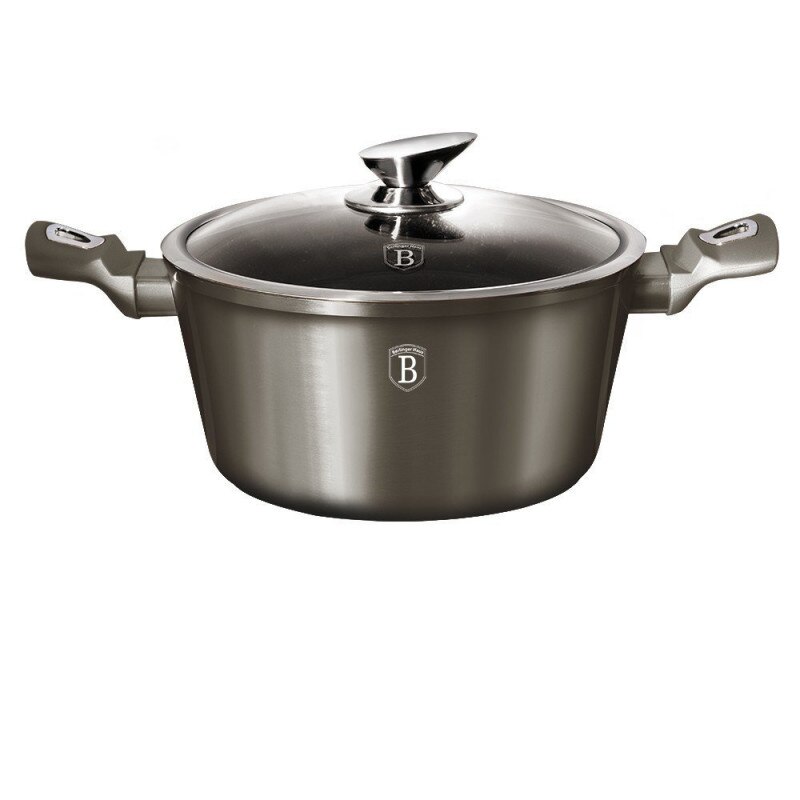 Cratita cu capac, aluminiu forjat cu 3 straturi marmura, 28 cm 6.4 L, Berlinger Haus