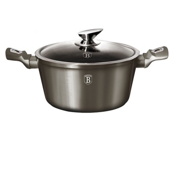 Cratita cu capac, aluminiu forjat cu 3 straturi marmura, 28 cm 6.4 L, Berlinger Haus Cratita cu capac, aluminiu forjat cu 3 straturi marmura, 28 cm 6.4 L, Berlinger Haus