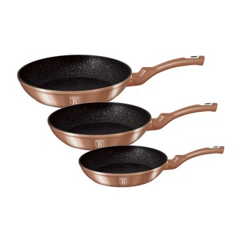 Set 3 tigai , aluminiu forjat cu 3 straturi marmura, Berlinger Haus, 20x24x28 cm Set 3 tigai , aluminiu forjat cu 3 straturi marmura, Berlinger Haus, 20x24x28 cm