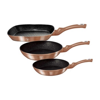 Set 2 tigai si 1 grill, aluminiu forjat cu 3 straturi marmura, Berlinger Haus , 20x24x28 cm Set 2 tigai si 1 grill, aluminiu forjat cu 3 straturi marmura, Berlinger Haus , 20x24x28 cm