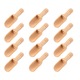 Set 12 lingurite mini lemn natural, 7.5x2.3cm, pentru baie ceai cafea