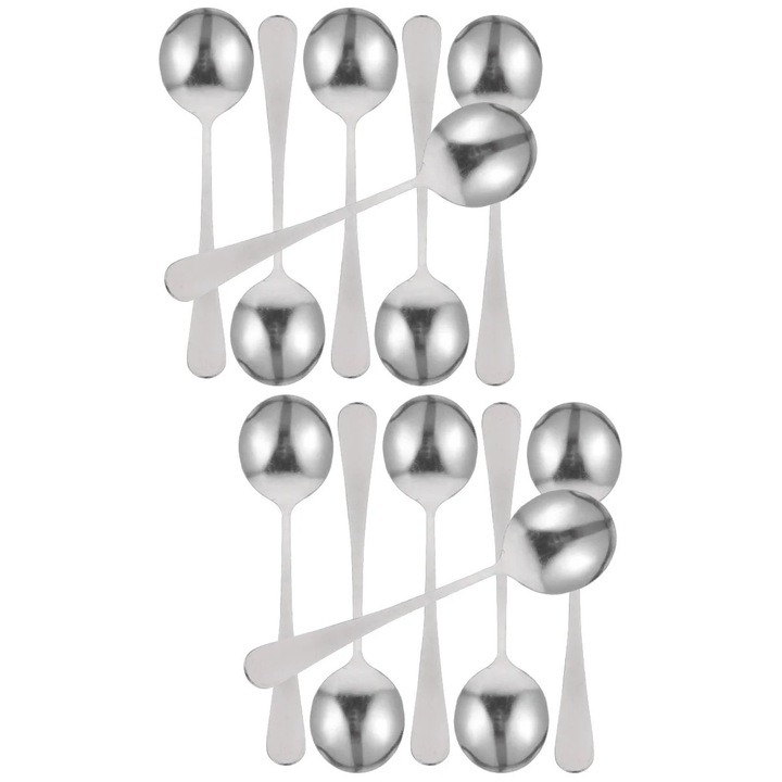 Set 12 linguri metalice YANYXR argintiu 12x3x1cm