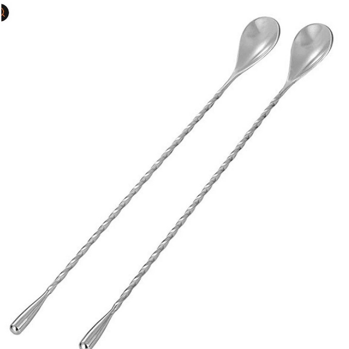 Set 2 linguri inox, maner lung, argintiu, 25x3cm