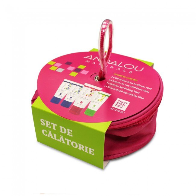 Andalou Set de calatorie ( sampon + balsam + gel de dus + lotiune de corp ) Secom