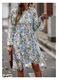 Rochie femei maneca lunga imprimeu multicolor