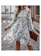 Rochie femei maneca lunga imprimeu multicolor