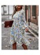 Rochie femei maneca lunga imprimeu multicolor