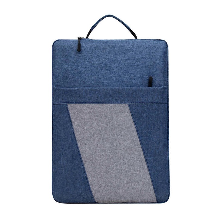 Husa laptop 12-15 inch, rezistenta la apa, albastru, 13x14 inch