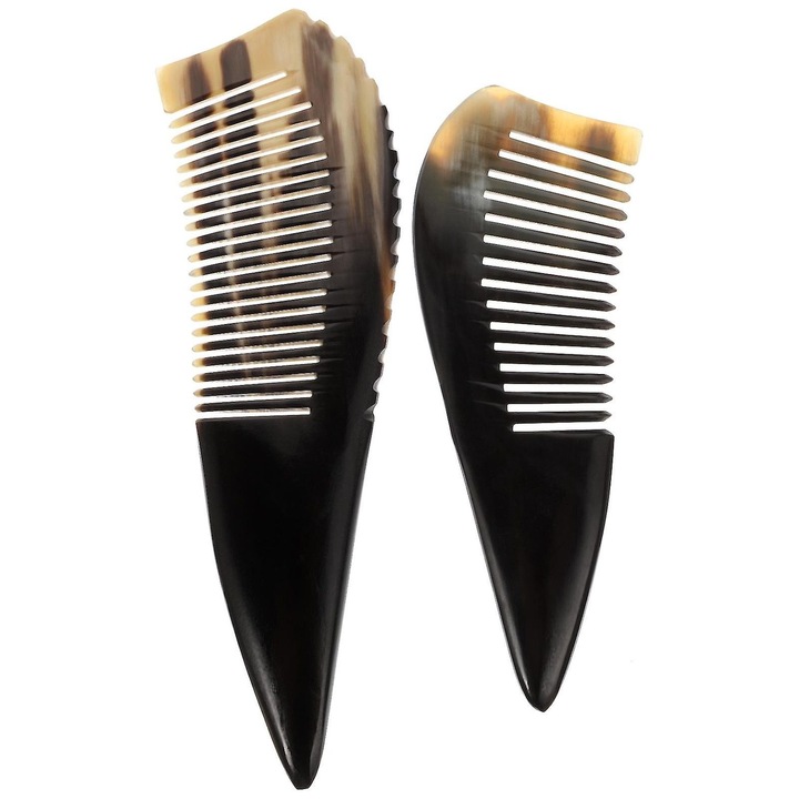 Set 2 piepteni masaj corn de bivol negru 7.2x5x0.7cm