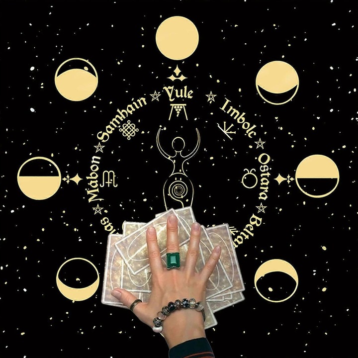 Tarot asztalterítő flanel 60x60cm többszínű