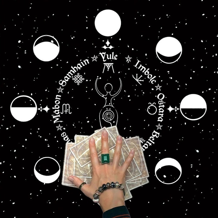 Tarot asztalterítő flanel 60x60cm kék