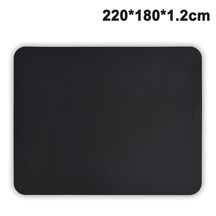 Mouse pad negru, cauciuc si material textil, 220x180x1.2mm