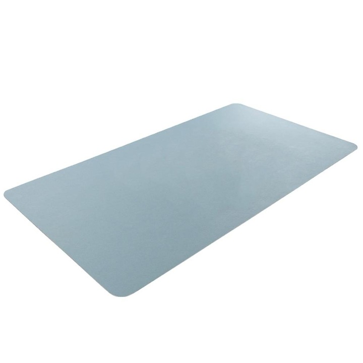 Suport birou dublu fata, piele PU, albastru-silver, 90x45x0.2cm
