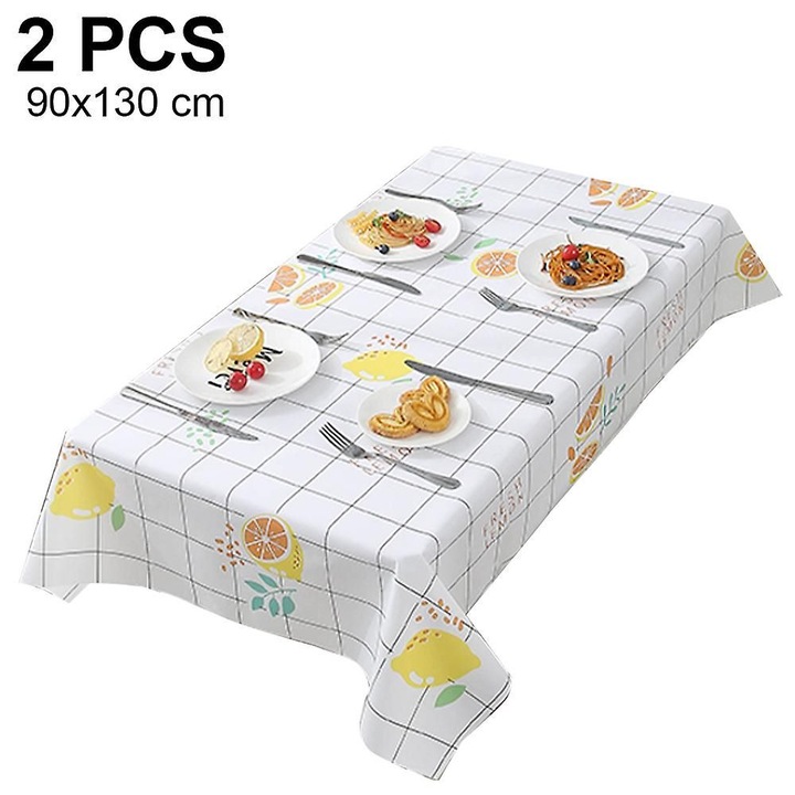 2 db vízálló PVC asztalterítő, foltálló, 137x90cm, többszínű