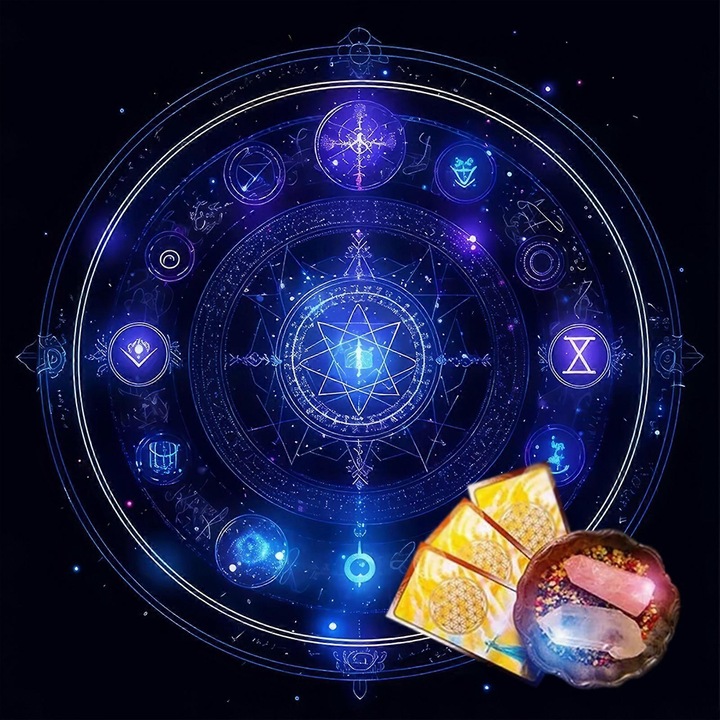 Tarot asztalterítő flanel 50x50cm többszínű