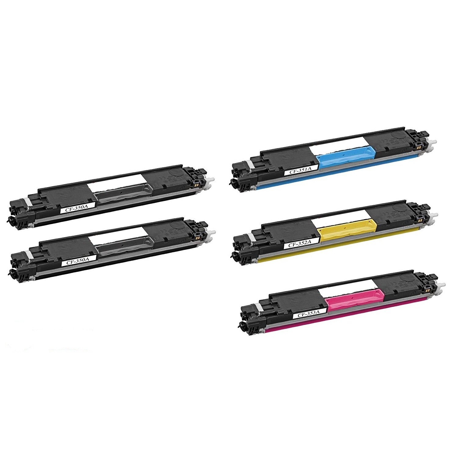 130A Set 5 Cartuse Compatibil cu HP 130A, HP Color LaserJet Pro MFP M176n/M177fw-1,3K HP CF350A,1K HP CF351A,1K HP CF352A,1K HP CF353A.