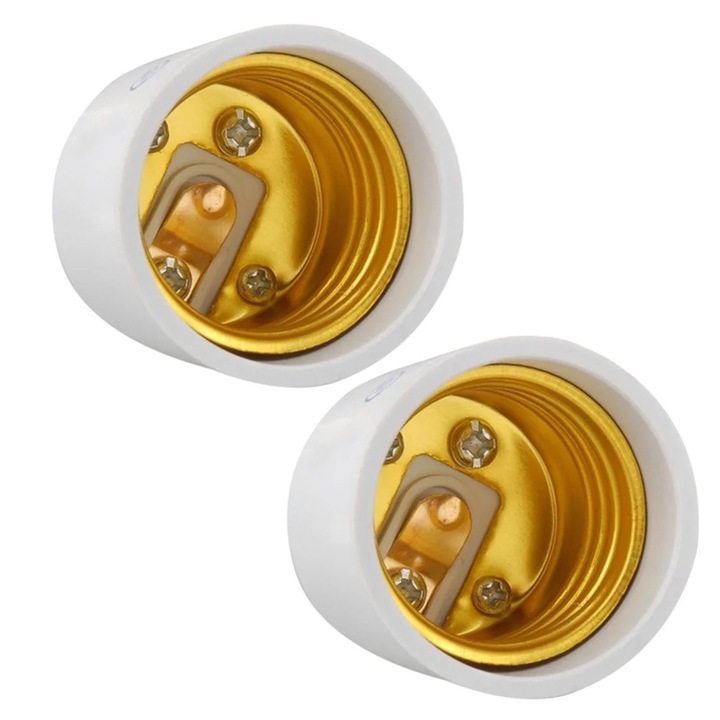 Adaptor soclu bec GU10 la E27 set 2 alb 3.4x3.4x5.7cm