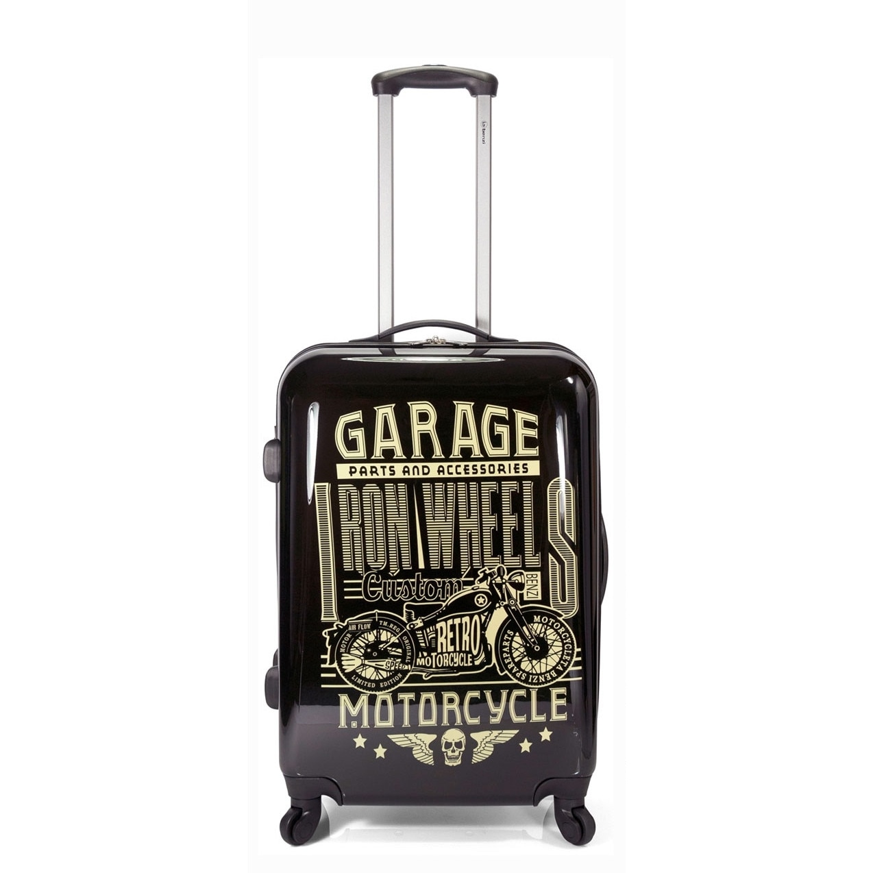 Troler Mare ABS 4 Roti BENZI BZ 5144 - 75 cm Negru/Galben