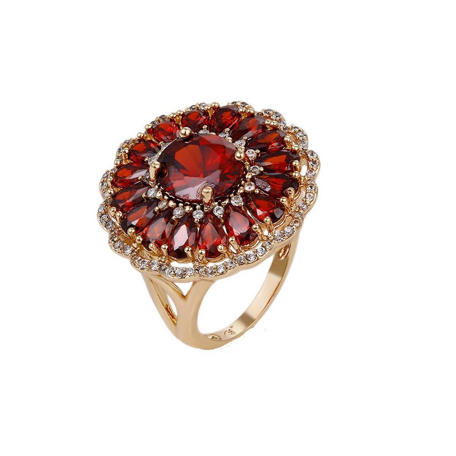 Inel Glamour Red Garnet, marime 7US-17,3mm