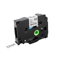 Etichete autocolante compatibile Brother, 12mm x 8m, negru/alb, TZe-231