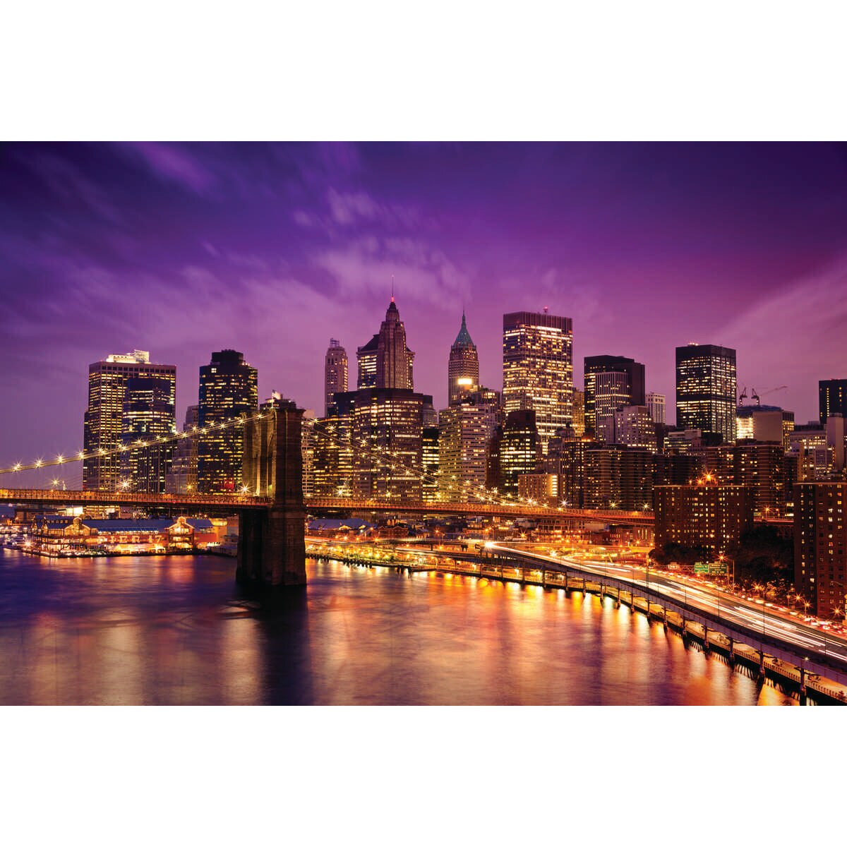 Tablou canvas Cer violet deasupra Manhattan (45 x 30 cm)