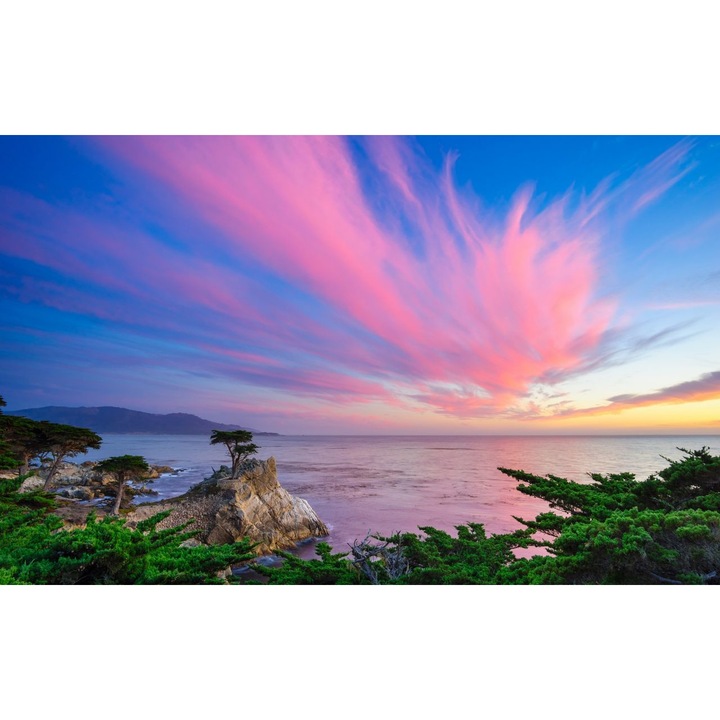 Fototapet Rasarit de soare de pe stanci 300 x 200 cm