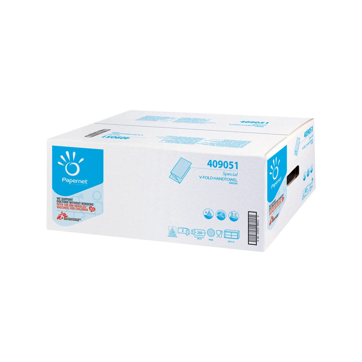 Prosoape pliate din hartie V Fold 24x21cm, 210 buc/pachet, Papernet