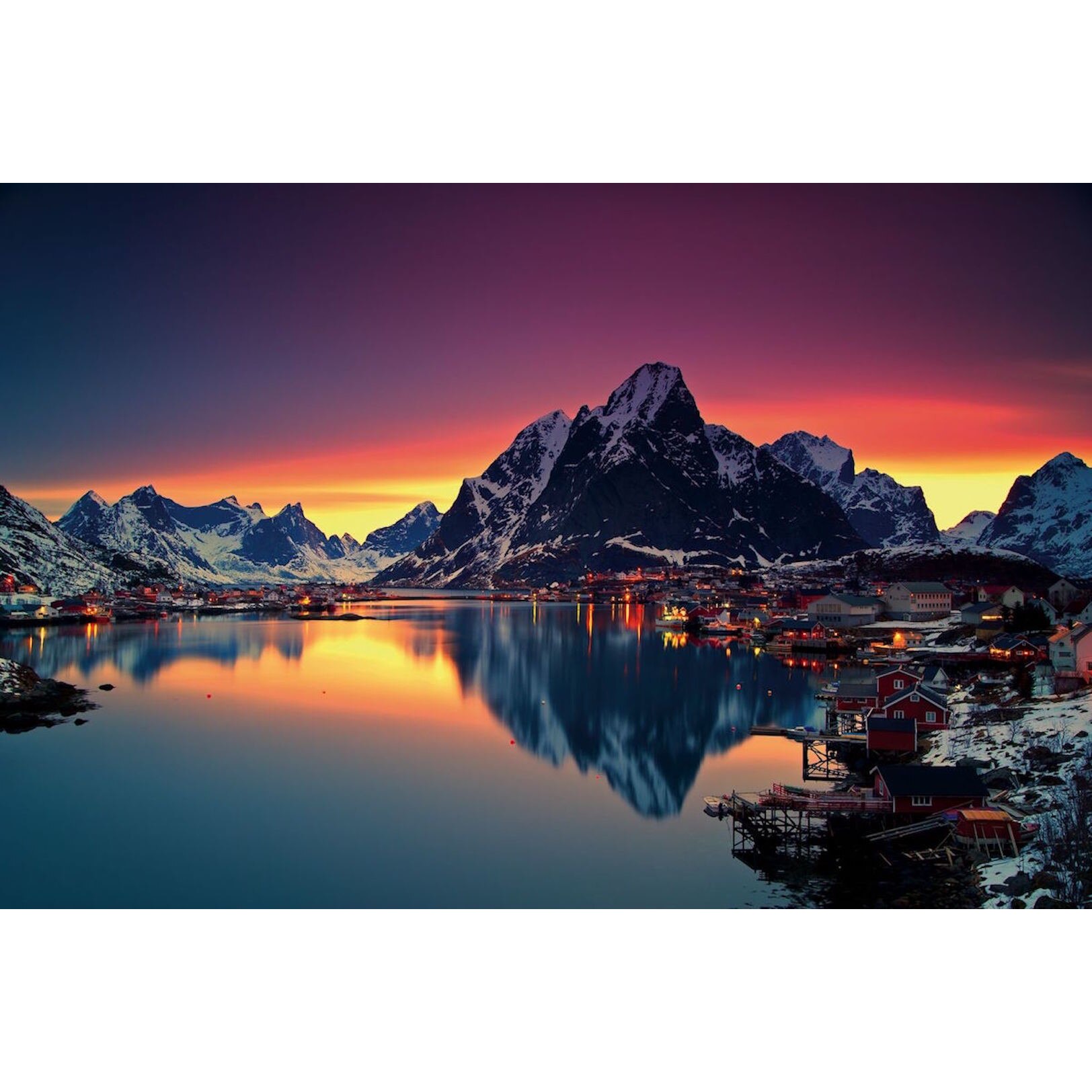 Tablou canvas Apus pe lac (105 x 70 cm)