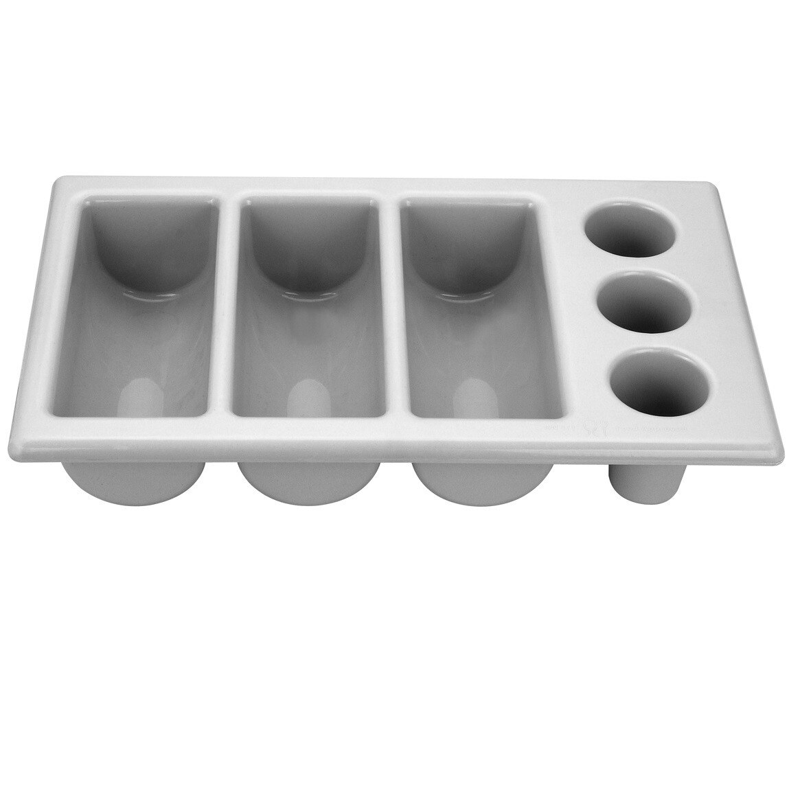 Tava Hendi pentru tacamuri, polietilena gri, 6 sectiuni, 530x325x(H)105 mm