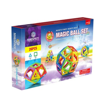 Set de constructie magnetic 3D Magspace, Magic Ball, 26 piese Set de constructie magnetic 3D Magspace, Magic Ball, 26 piese