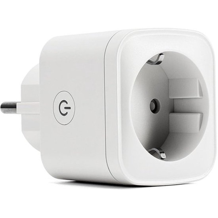 Priza WiFi, control app, monitorizare consum energie, alb