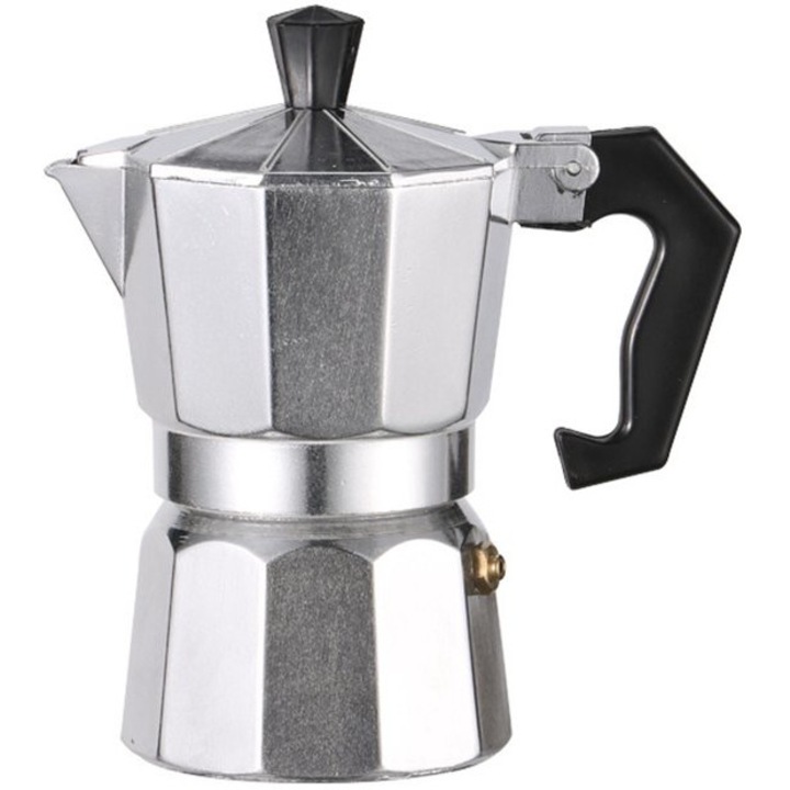 Espressor pentru aragaz, 6 cani, aluminiu argintiu, 300ml